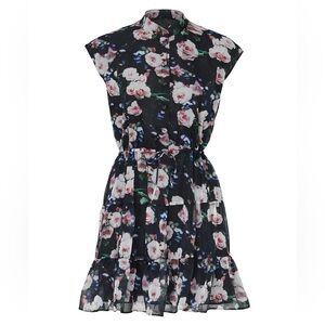 Rebecca Minkoff Ollie black floral print mini dress